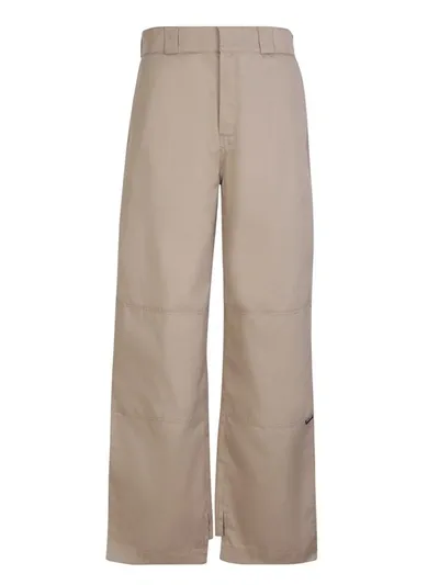 Palm Angels Beige Straight Leg Trousers In Neutrals