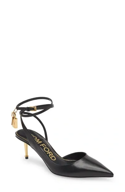 Tom Ford Padlock Pointed Toe Pump In Black