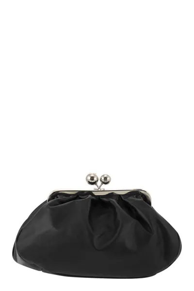 Weekend Max Mara Cubico Leather Clutch In Black