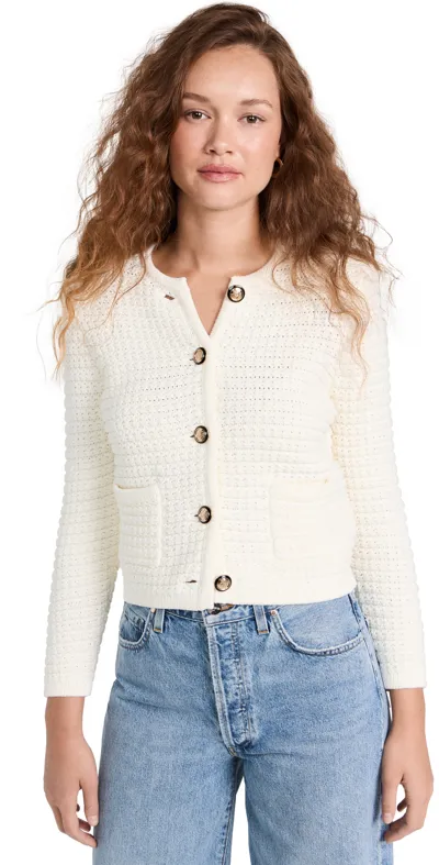 Ba&sh Gaspard Round-neck Cardigan In Ecru