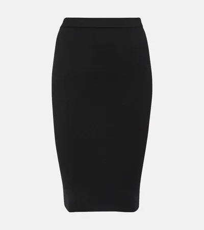 Saint Laurent Elasticated-waistband Pencil Skirt In Black