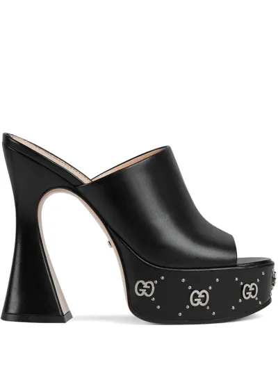 Gucci Gg 115mm Platform Mules In Black