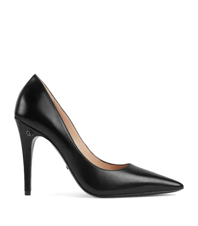 Gucci Pointed-toe Leather Pumps In Black