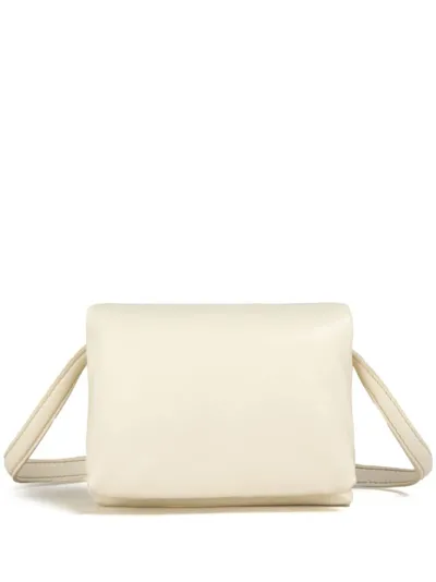 Marni Clasp-fastening Leather Pochette In Beige