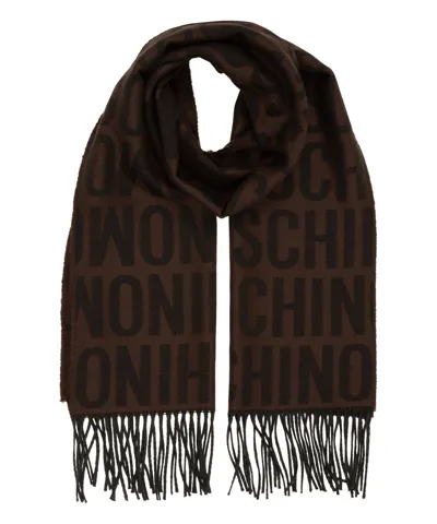 Moschino Wool Scarf In Brown