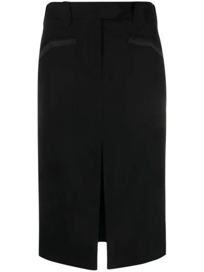 Tom Ford Front-slit Midi Skirt In Schwarz