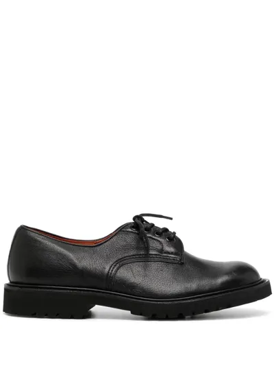 Tricker's Lace-up Leather Derby Shoes In Black