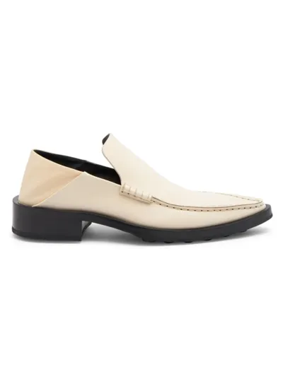 Jil Sander 20mm Leather Loafers In Bone