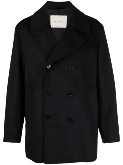 Mackintosh Dalton Wool And Cashmere-blend Peacoat In Black