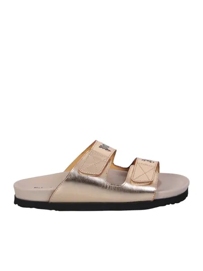 Palm Angels Logo-print Sandals In Neutrals