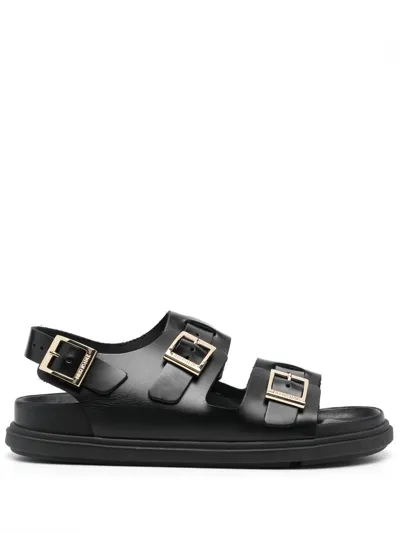 Birkenstock Cannes Leather Sandals In Black