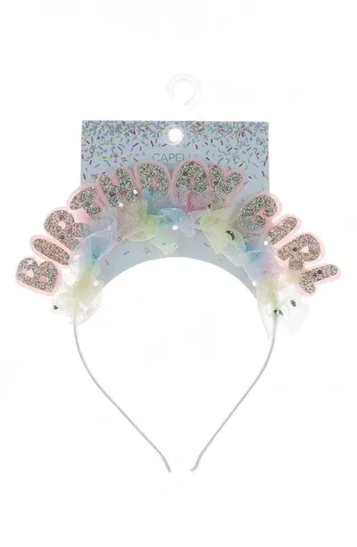 Capelli New York Kids' Birthday Girl Headband In Pale Multi