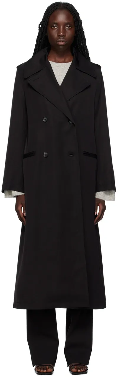 Totême Long Fluid Summer Coat In Black