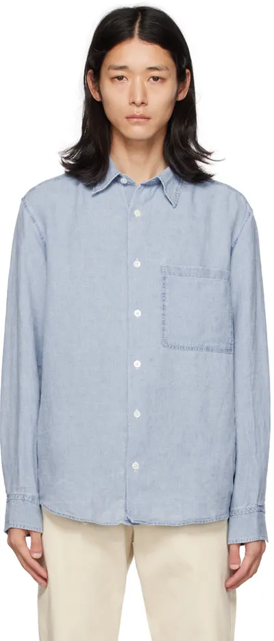 Nn07 Blue Quinn Shirt In Light Indigo