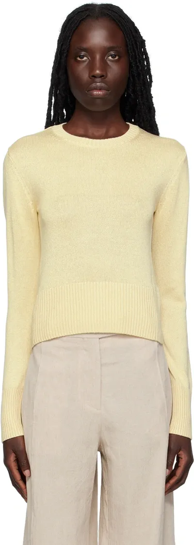 Totême Beige Crewneck Sweater In 702 Bleached Sand