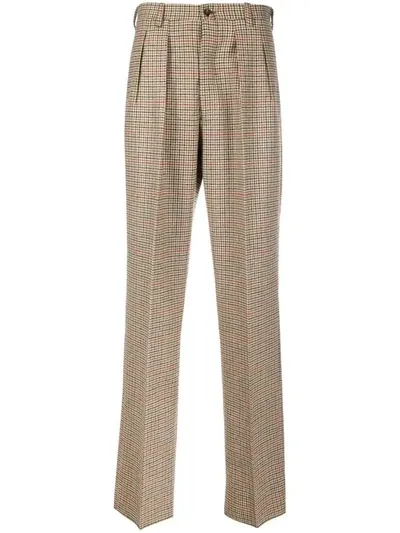 Giuliva Heritage Pants In Beige And Brown With Red Check