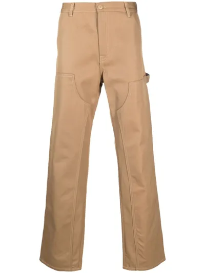 Filippa K Cotton Carpenter Trousers In Dark Khaki