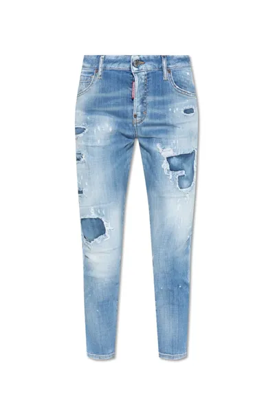 Dsquared2 Cool Girl Cropped Jeans In Blue