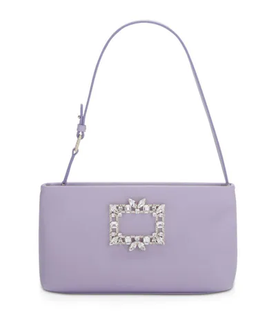 Roger Vivier Mini Rv Nightlily Leather Shoulder Bag In Purple