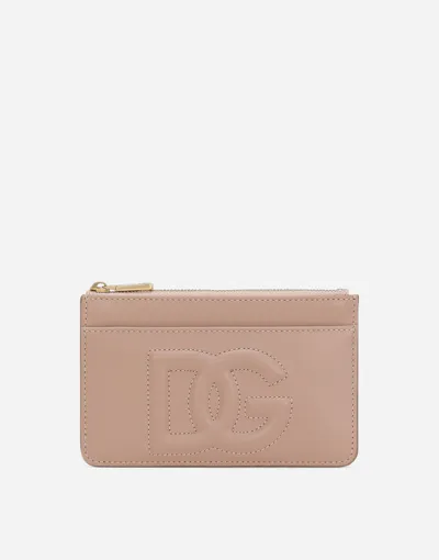 Dolce & Gabbana Medium Dg Logo Card Holder In Pale Pink