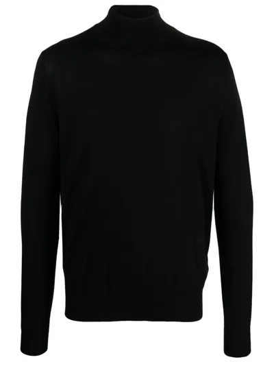 Lanvin Roll-neck Wool-blend Jumper In Black