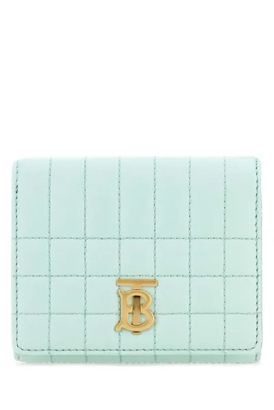 Burberry Logo Plaque Wallet In Blue