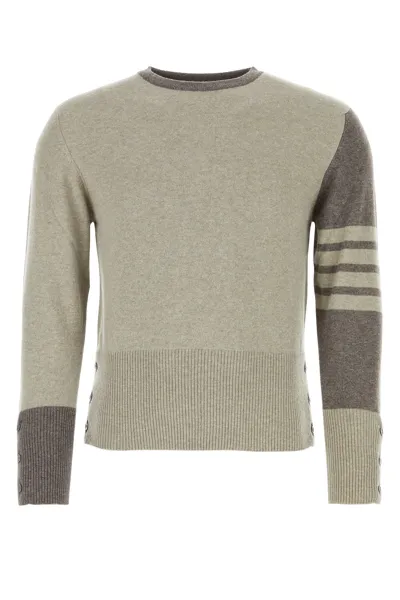 Thom Browne Striped Knitted Crewneck Jumper In Multicolor