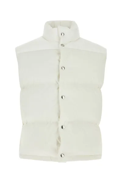 Bottega Veneta Padded Gilet Male Cream In White