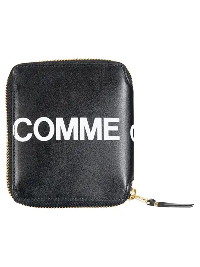 Comme Des Garçons Shirt Logo Print Wallet In Black