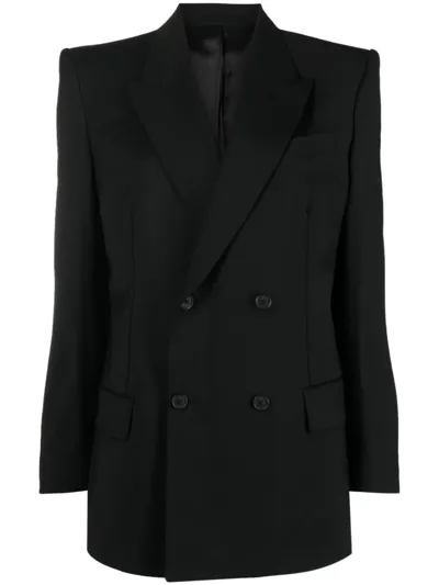 Filippa K Double Breasted Peacoat In Black