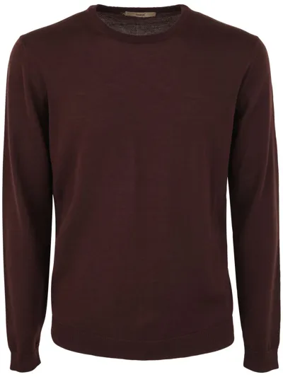 Nuur Long Sleeve Crew Neck Sweater In Red