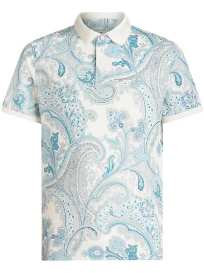 Etro Poloshirt Mit Ornamentalem Paisley In Light Blue