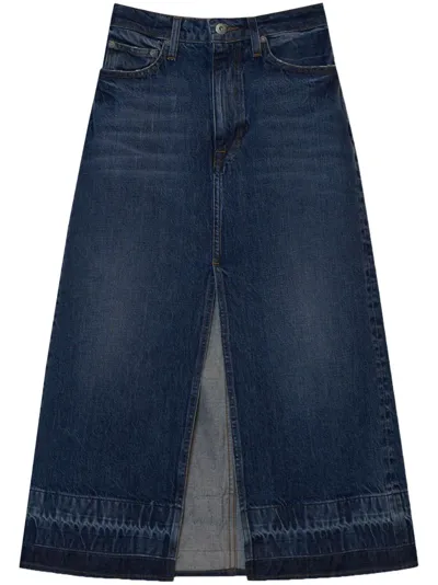 Simkhai Della Denim Midi Skirt In Coronado