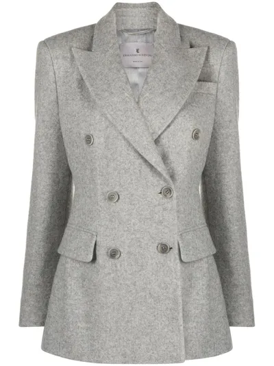 Ermanno Scervino Melange Grey Stretch Wool Blend Blazer