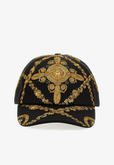 Versace Baroque Print Baseball Cap In Multicolor