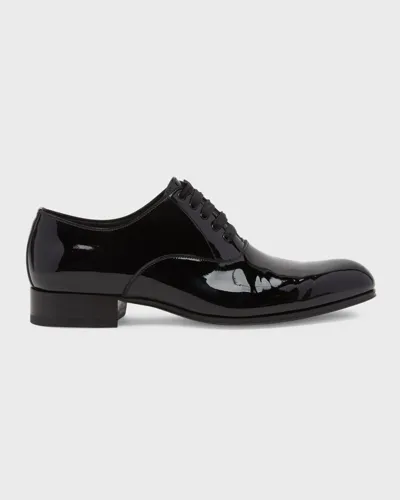 Tom Ford Men's Edgar Patent Leather Oxfords In Black