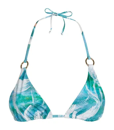 Louisa Ballou Mini Ring Bikini Top In Print