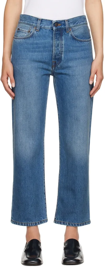 The Row Lesley Mid-rise Straight-leg Jeans In Blue