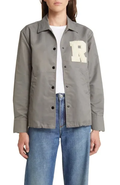 Rag & Bone Rand Logo-patch Shirt Jacket In Grey