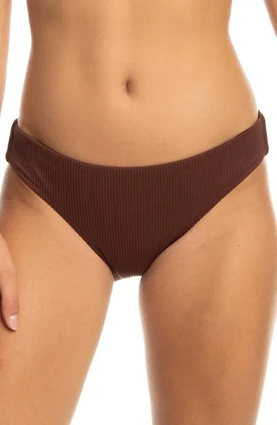 Roxy Rib Love The Comber Bikini Bottoms In Chocolate