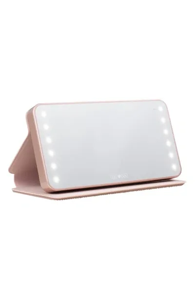 Riki Loves Riki Riki Powerful Led Mirror & Power Bank In Sparkle Rose Gold