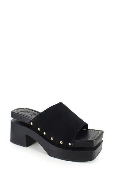 Zigi Jude Studded Platform Sandal In Black Suede