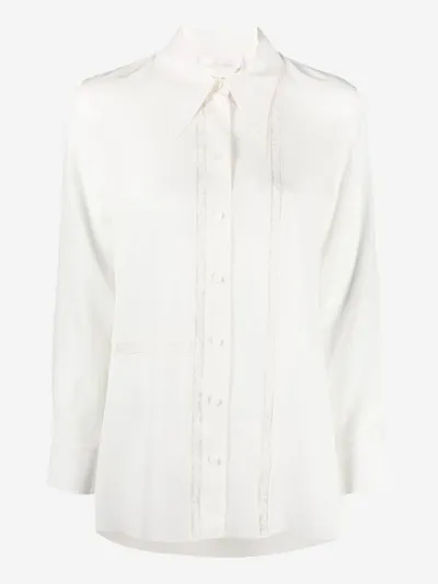 Chloé Broderie-anglaise Silk Shirt In White