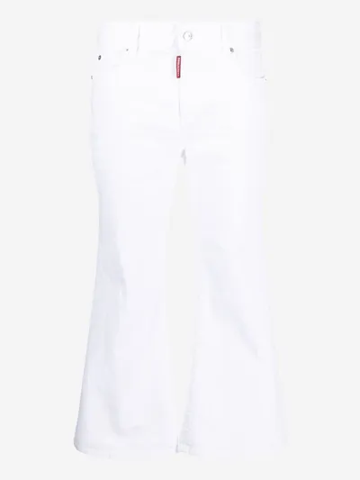 Dsquared2 White Bull Cropped Jeans