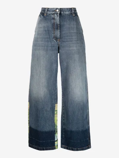 Palm Angels Sunrise Wide-leg Jeans In Cobalt Blue