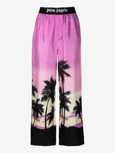 Palm Angels Pull-on Sunset Pants In Purple White