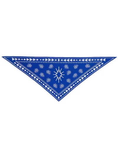 Marcelo Burlon County Of Milan Bandana Knitted Scarf In Blue