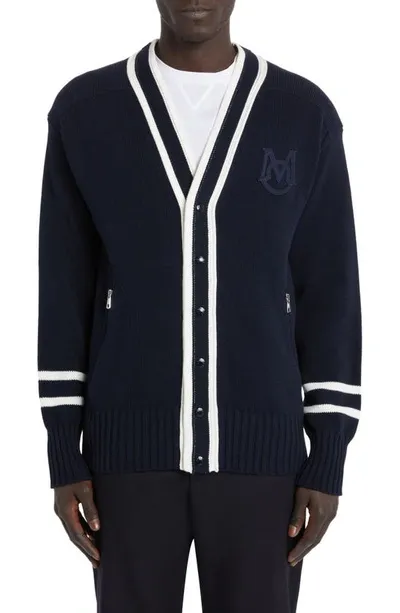 Moncler Navy Patch Cardigan