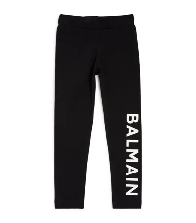 Balmain Kids' Logo-print Leggings In Black