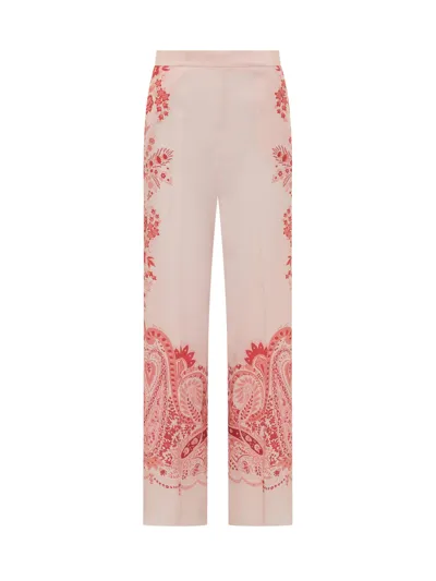 Etro Fiori Trousers In Light Pink